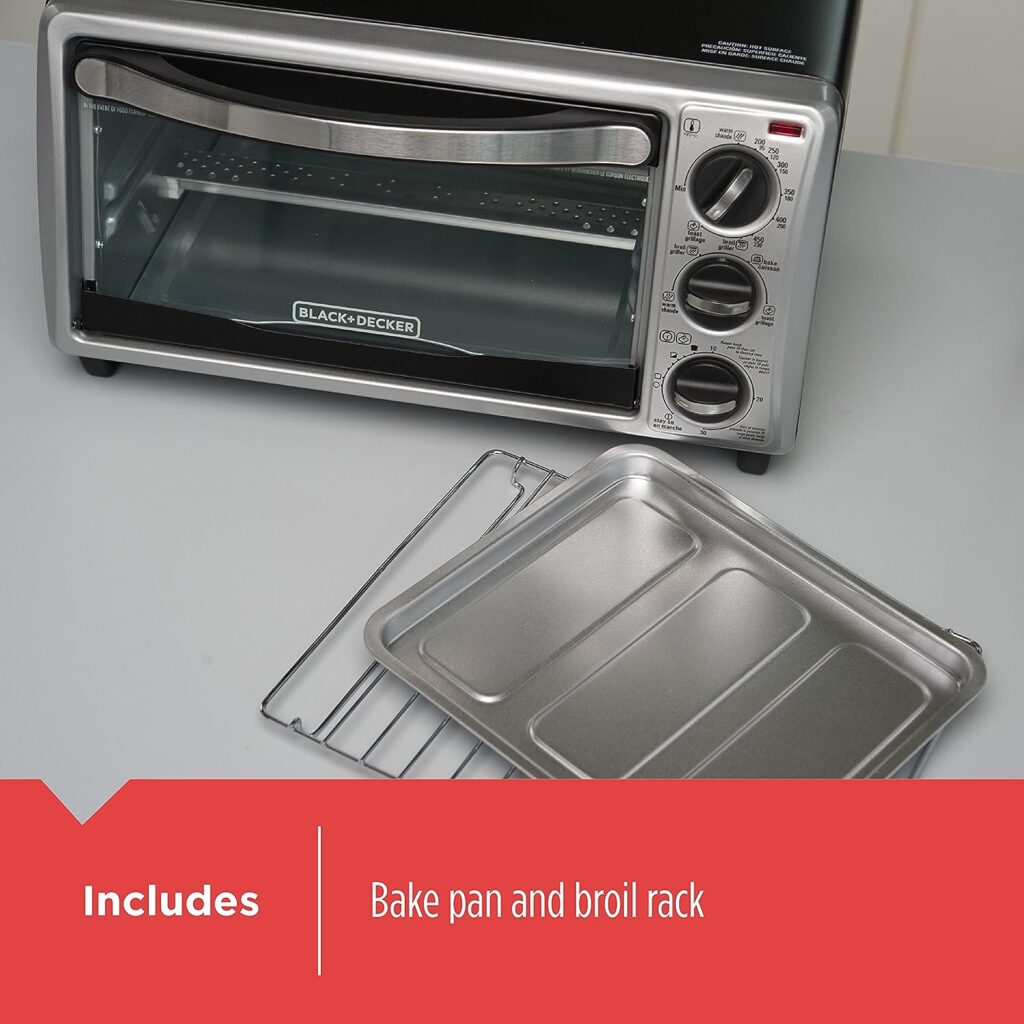 BLACK+DECKER 4-Slice Convection Oven, Stainless Steel, Curved Interior fits a 9 inch Pizza, TO1313SBD BLACK+DECKER 4-Slice Convection Oven, Stainless Steel, Curved Interior fits a 9 inch Pizza, TO1313SBD
