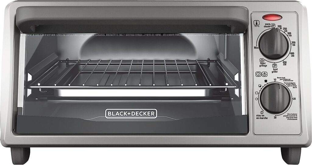 BLACK+DECKER 4-Slice Countertop Toaster Oven, Stainless steel Silver TO1322SBD BLACK+DECKER 4-Slice Countertop Toaster Oven, Stainless steel Silver TO1322SBD