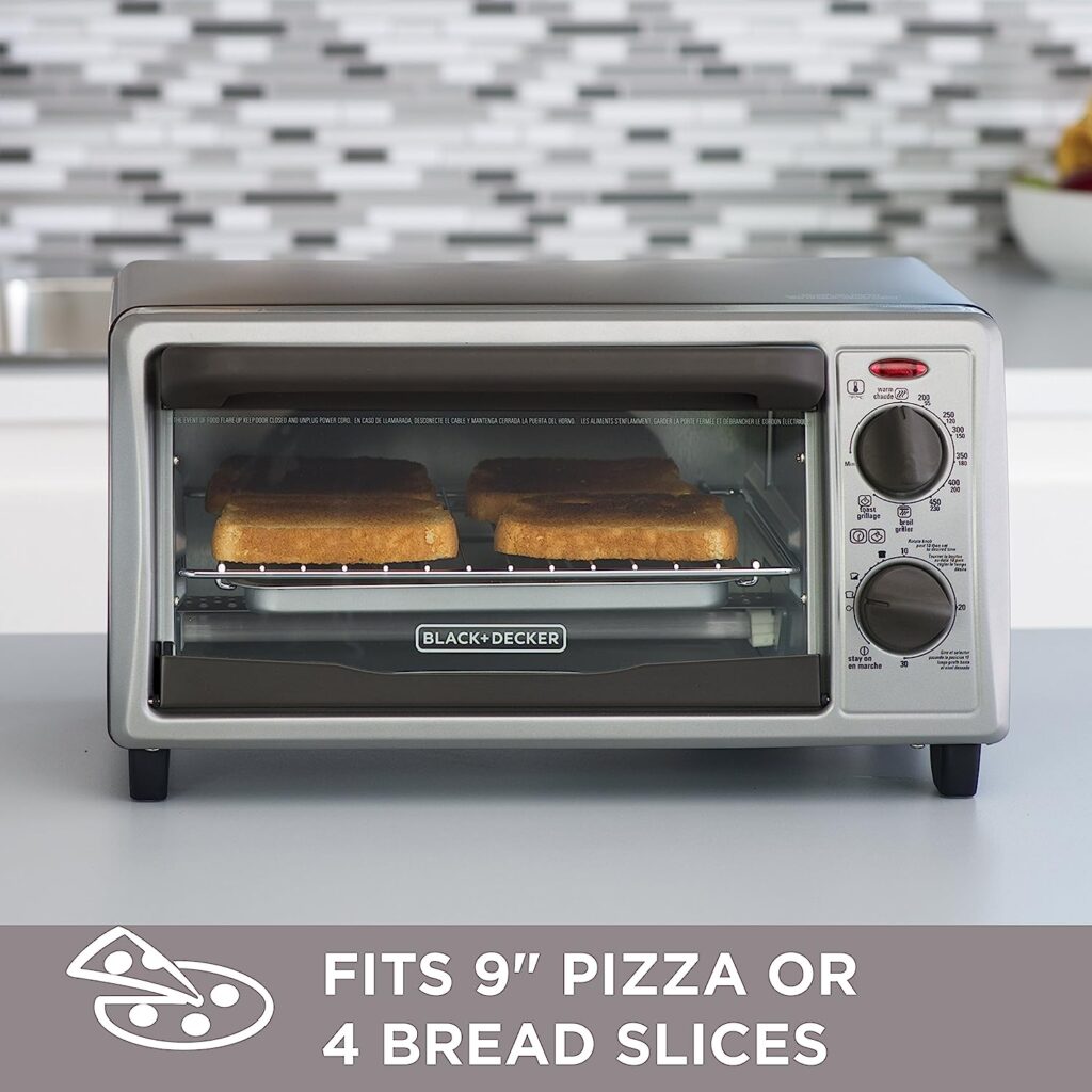 BLACK+DECKER 4-Slice Countertop Toaster Oven, Stainless steel Silver TO1322SBD BLACK+DECKER 4-Slice Countertop Toaster Oven, Stainless steel Silver TO1322SBD
