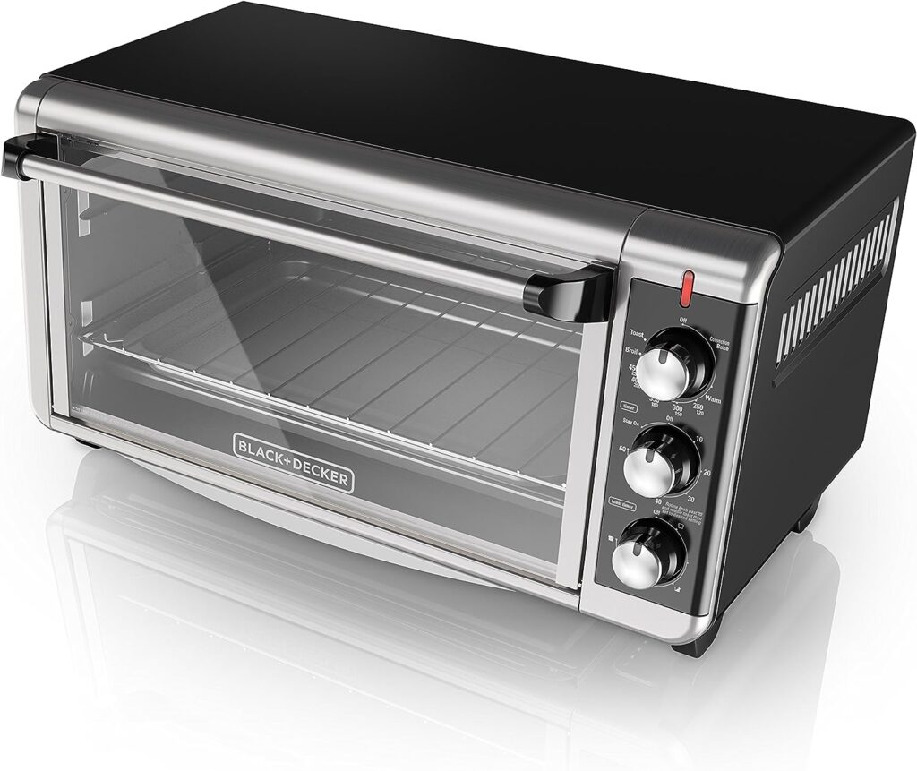 BLACK+DECKER TO3250XSB 8-Slice Extra Wide Convection Countertop Toaster Oven, Includes Bake Pan, Broil Rack Toasting Rack, Stainless Steel/Black BLACK+DECKER TO3250XSB 8-Slice Extra Wide Convection Countertop Toaster Oven, Includes Bake Pan, Broil Rack Toasting Rack, Stainless Steel/Black