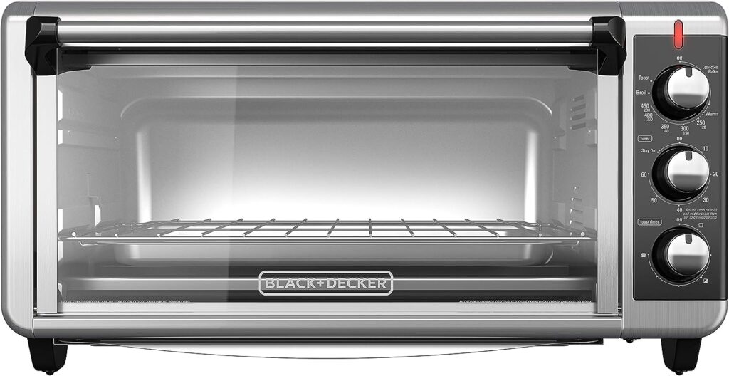 BLACK+DECKER TO3250XSB 8-Slice Extra Wide Convection Countertop Toaster Oven, Includes Bake Pan, Broil Rack Toasting Rack, Stainless Steel/Black BLACK+DECKER TO3250XSB 8-Slice Extra Wide Convection Countertop Toaster Oven, Includes Bake Pan, Broil Rack Toasting Rack, Stainless Steel/Black