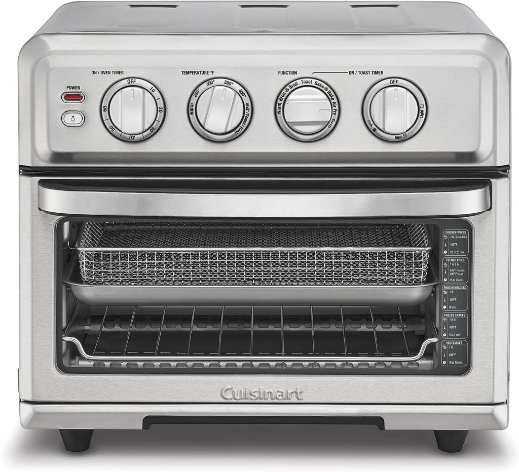Cuisinart Air Fryer + Convection Toaster Oven, 8-1 Oven with Bake, Grill, Broil Warm Options, Stainless Steel, TOA-70 Cuisinart Air Fryer + Convection Toaster Oven, 8-1 Oven with Bake, Grill, Broil Warm Options, Stainless Steel, TOA-70