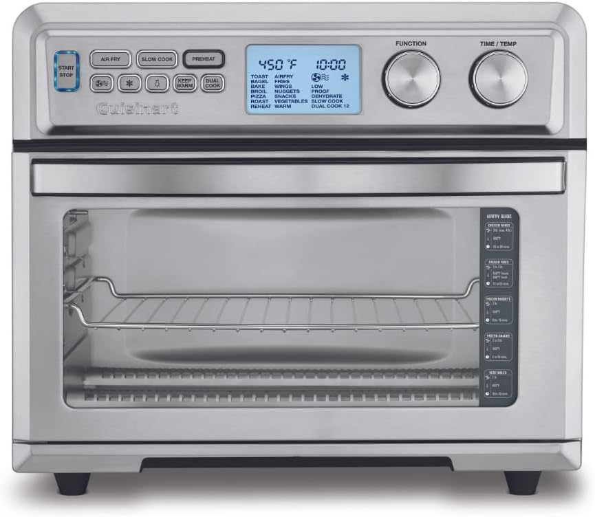 Cuisinart TOA-95 Digital AirFryer Toaster Oven, Premium 1800-Watt Oven with Digital Display and Controls – Extra-Large Capacity, Intuitive Programming and Adjustable Temperature, Stainless Steel
