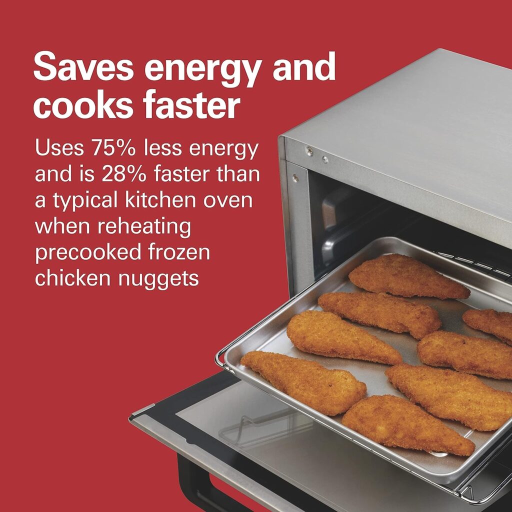 Hamilton Beach Countertop Toaster Oven Pizza Maker Large 4-Slice Capacity, Stainless Steel (31401)