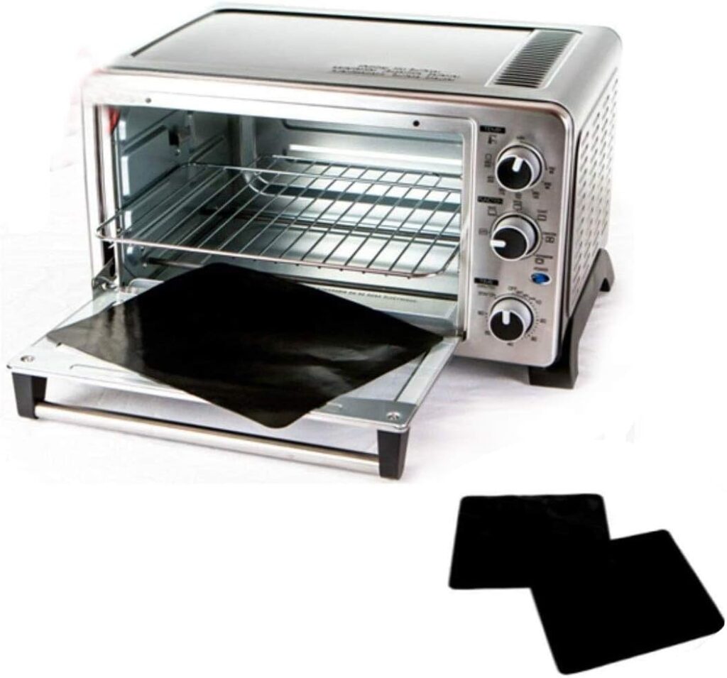 TWO-PACK 100% Non-Stick 11 Toaster Oven Liner. Finally, Prevent Spillovers, Gunk Odors! Great Teflon Liner for Toaster Ovens, Dishwasher Safe, Best Toaster Oven Accessories TWO-PACK 100% Non-Stick 11 Toaster Oven Liner. Finally, Prevent Spillovers, Gunk Odors! Great Teflon Liner for Toaster Ovens, Dishwasher Safe, Best Toaster Oven Accessories