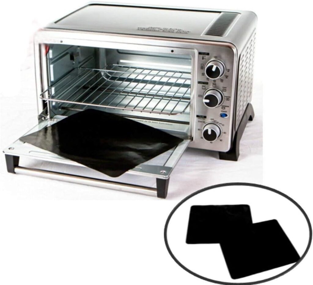 TWO-PACK 100% Non-Stick 11 Toaster Oven Liner. Finally, Prevent Spillovers, Gunk Odors! Great Teflon Liner for Toaster Ovens, Dishwasher Safe, Best Toaster Oven Accessories TWO-PACK 100% Non-Stick 11 Toaster Oven Liner. Finally, Prevent Spillovers, Gunk Odors! Great Teflon Liner for Toaster Ovens, Dishwasher Safe, Best Toaster Oven Accessories