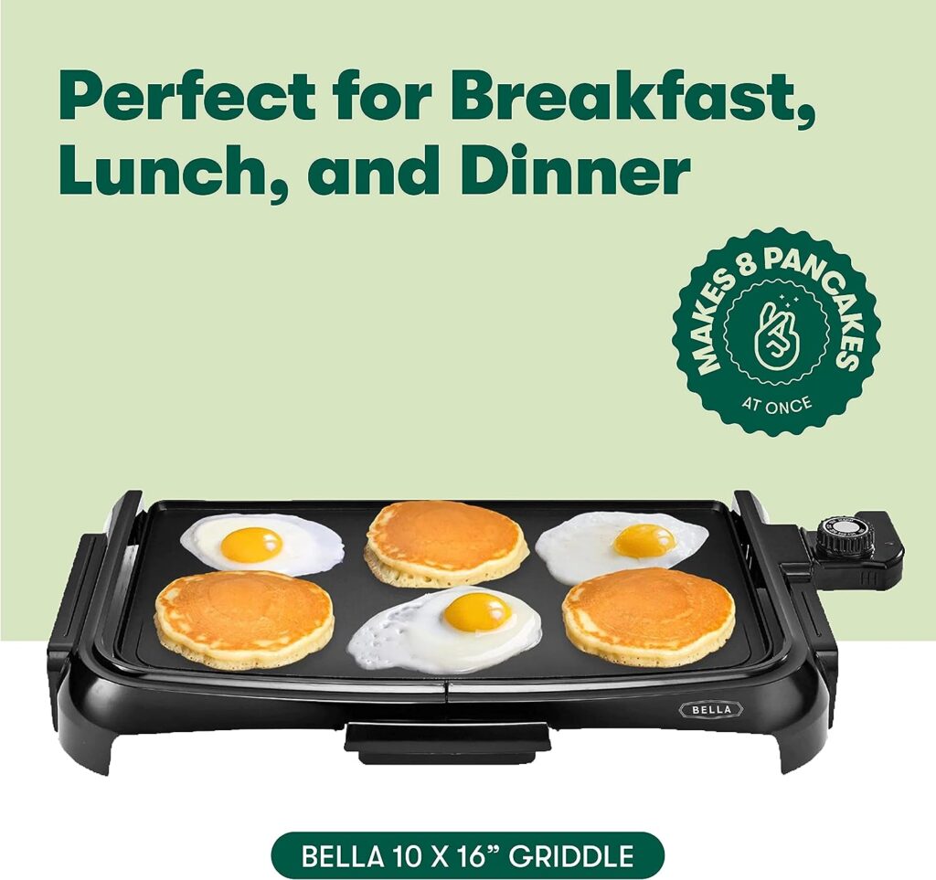 BELLA XL Electric Ceramic Titanium Griddle, Make 15 Eggs At Once, Healthy-Eco Non-stick Coating, Hassle-Free Clean Up, Large Submersible Cooking Surface, 12 x 22, Copper/Black BELLA XL Electric Ceramic Titanium Griddle, Make 15 Eggs At Once, Healthy-Eco Non-stick Coating, Hassle-Free Clean Up, Large Submersible Cooking Surface, 12 x 22, Copper/Black
