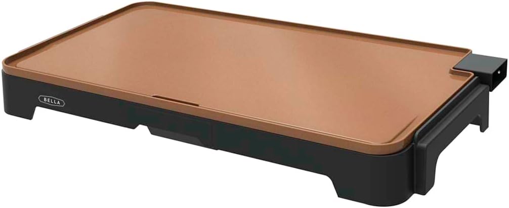 BELLA XL Electric Ceramic Titanium Griddle, Make 15 Eggs At Once, Healthy-Eco Non-stick Coating, Hassle-Free Clean Up, Large Submersible Cooking Surface, 12 x 22, Copper/Black BELLA XL Electric Ceramic Titanium Griddle, Make 15 Eggs At Once, Healthy-Eco Non-stick Coating, Hassle-Free Clean Up, Large Submersible Cooking Surface, 12 x 22, Copper/Black