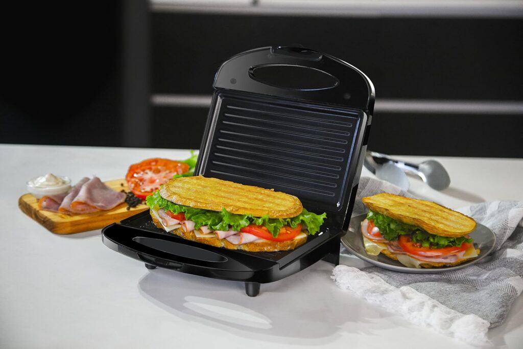 Chefman Electric Contact Grill Griddle, Indoor Dual Closed Sandwich Maker with Nonstick Plates Cool Touch Handle, For Kitchen Countertop, 2 Serving, Compact, Black Chefman Electric Contact Grill Griddle, Indoor Dual Closed Sandwich Maker with Nonstick Plates Cool Touch Handle, For Kitchen Countertop, 2 Serving, Compact, Black