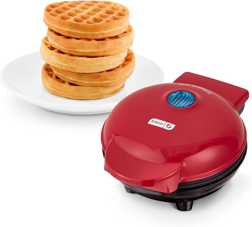 DASH Mini Maker for Individual Waffles, Hash Browns, Keto Chaffles with Easy to Clean, Non-Stick Surfaces, 4 Inch, Red DASH Mini Maker for Individual Waffles, Hash Browns, Keto Chaffles with Easy to Clean, Non-Stick Surfaces, 4 Inch, Red