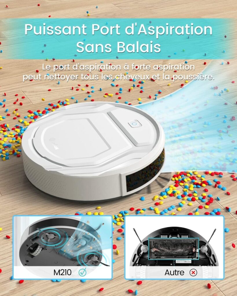 Lefant Robot Vacuum Cleaner, Tangle-Free, Strong Suction, Slim, Low Noise, Automatic Self-Charging, Wi-Fi/App/Alexa Control, Ideal for Pet Hair Hard Floor and Daily Cleaning, M210 Lefant Robot Vacuum Cleaner, Tangle-Free, Strong Suction, Slim, Low Noise, Automatic Self-Charging, Wi-Fi/App/Alexa Control, Ideal for Pet Hair Hard Floor and Daily Cleaning, M210