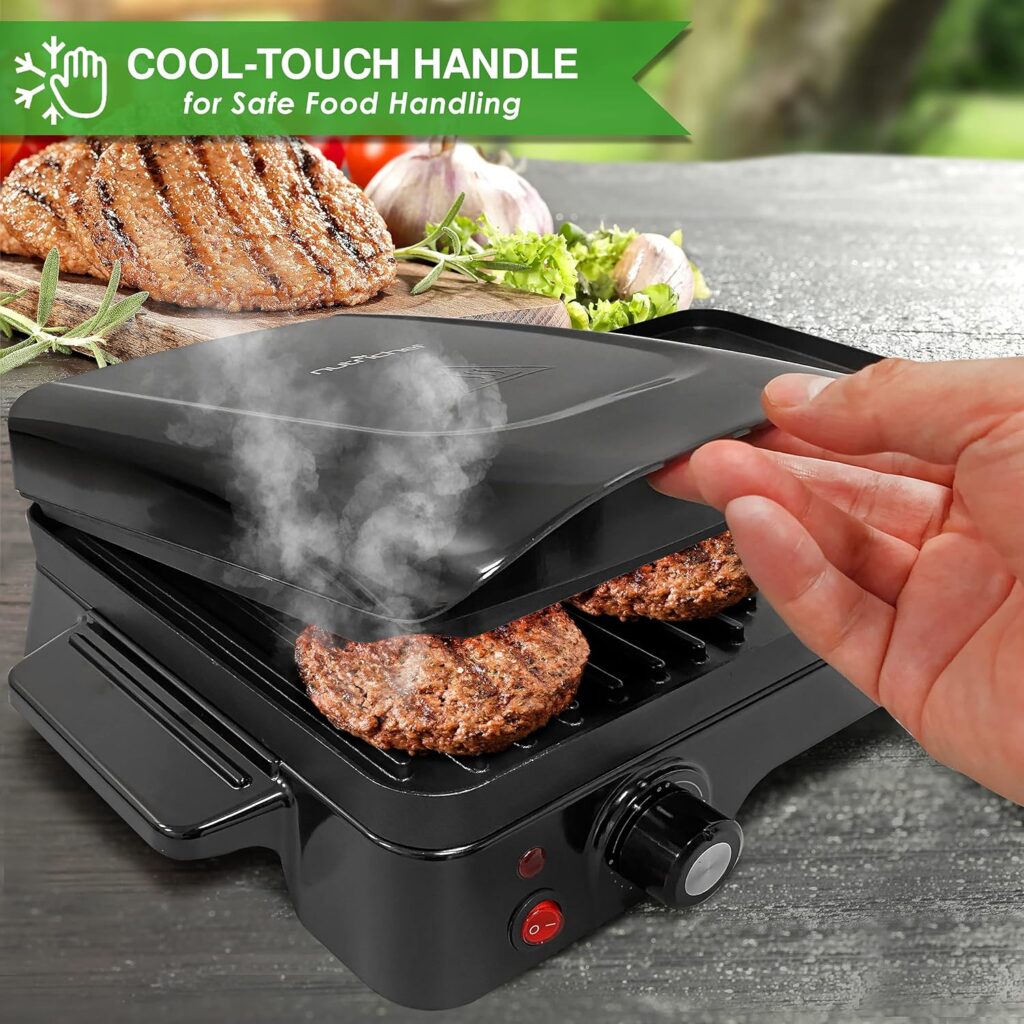 Nutrichef 2-in-1 Panini Press Grill  Griddle | Nonstick Coating, Temperature Control | Multiuse Countertop Sandwich Maker | Removable Drip Tray | 1500W | Compact Electric Griddle | 20.3 x 12.5 x 5.3 Nutrichef 2-in-1 Panini Press Grill  Griddle | Nonstick Coating, Temperature Control | Multiuse Countertop Sandwich Maker | Removable Drip Tray | 1500W | Compact Electric Griddle | 20.3 x 12.5 x 5.3