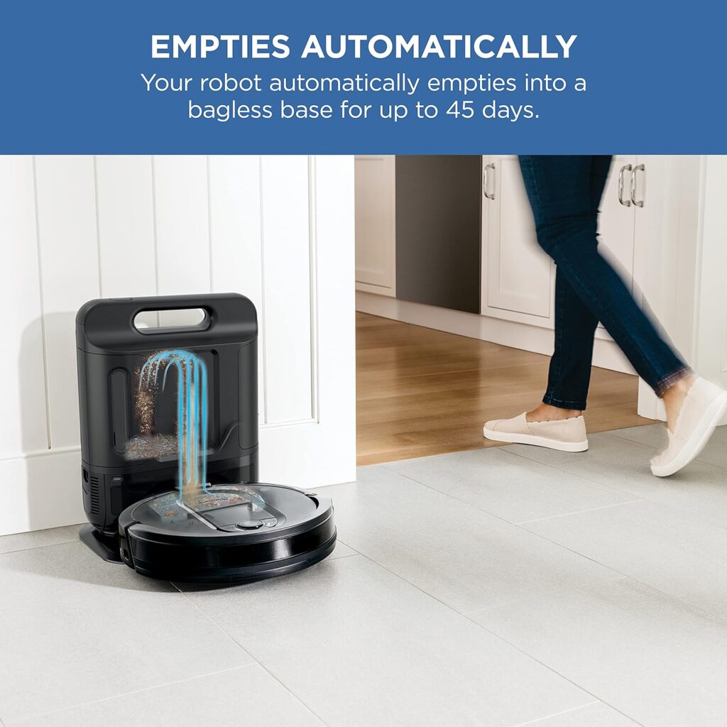 Shark AV1010AE IQ Robot Vacuum with XL Self-Empty Base, Bagless, 45-Day Capacity, Advanced Navigation, Alexa  Wi-Fi, Multi-Surface Brushroll, for Pets, Dander  Dust, Carpet  Hard Floor, Black Shark AV1010AE IQ Robot Vacuum with XL Self-Empty Base, Bagless, 45-Day Capacity, Advanced Navigation, Alexa  Wi-Fi, Multi-Surface Brushroll, for Pets, Dander  Dust, Carpet  Hard Floor, Black