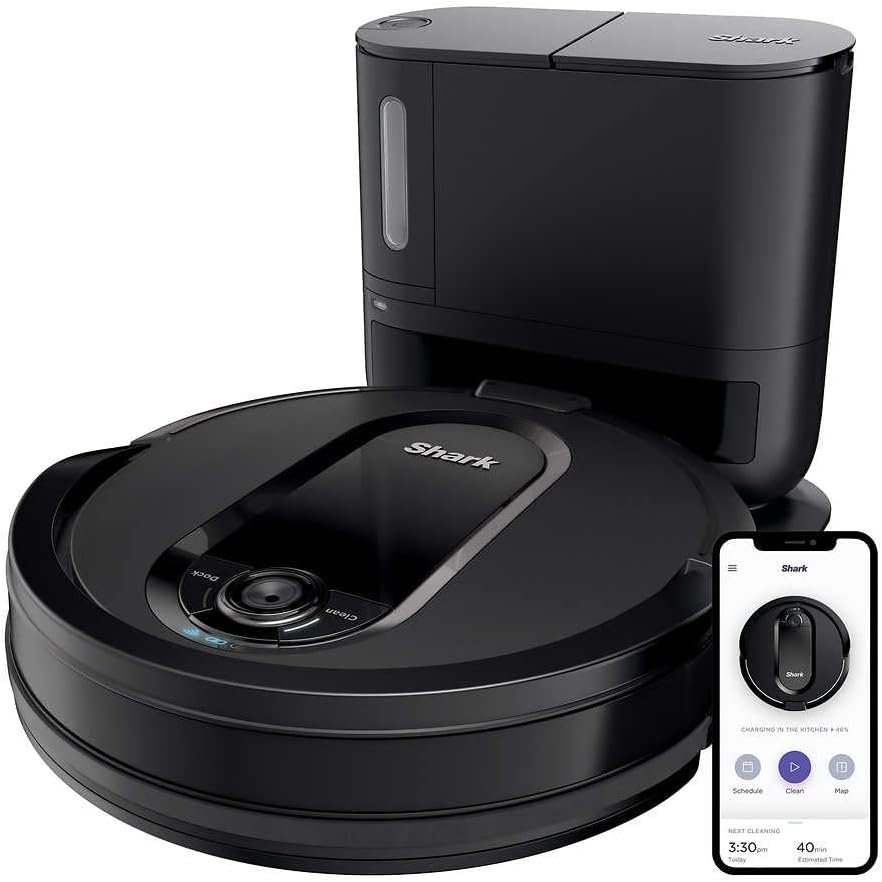 Shark IQ App-Controlled Self-Emptying Robot Vacuum, RV100AE/UR1000SR - Black (Renewed) Shark IQ App-Controlled Self-Emptying Robot Vacuum, RV100AE/UR1000SR - Black (Renewed)