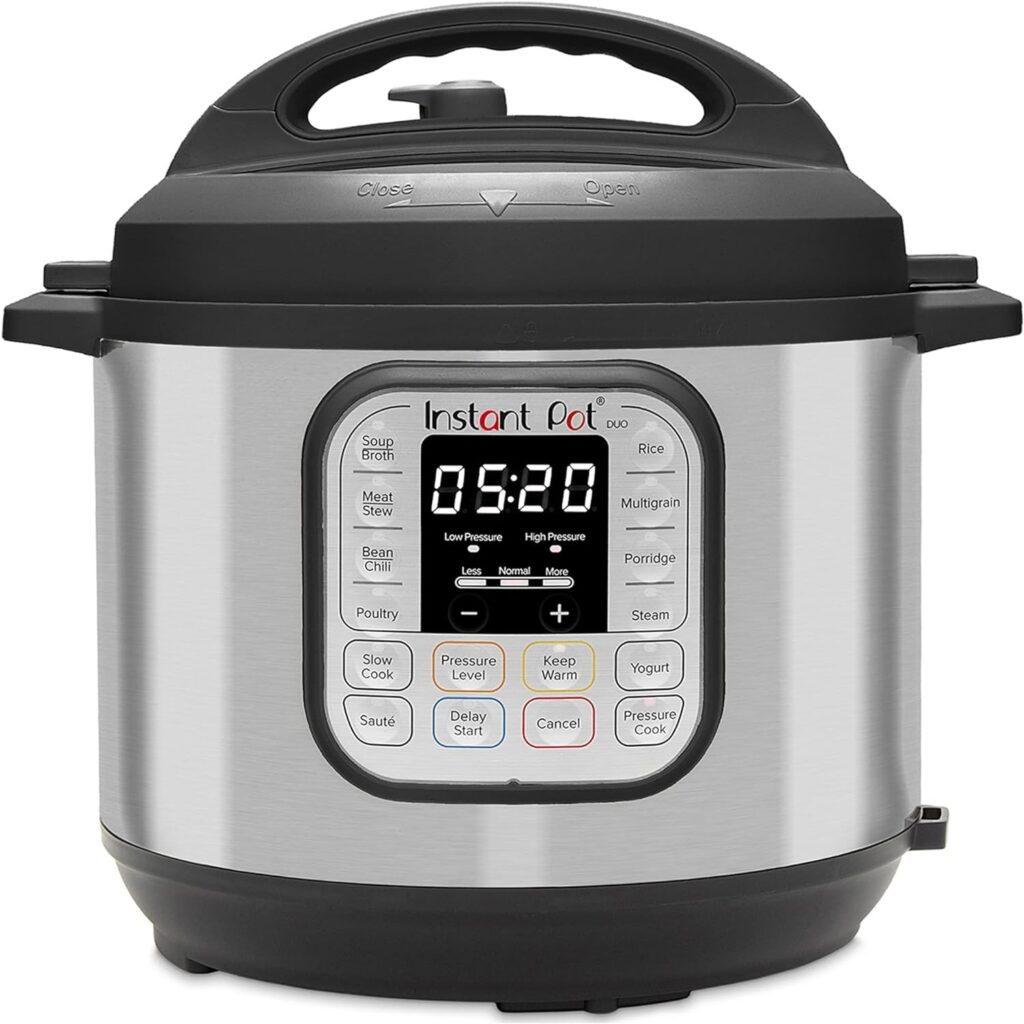 Instant Pot Duo 7-in-1 Electric Pressure Cooker, Slow Cooker, Rice Cooker, Steamer, Sauté, Yogurt Maker, Warmer Sterilizer, Includes App With Over 800 Recipes, Stainless Steel, 8 Quart
