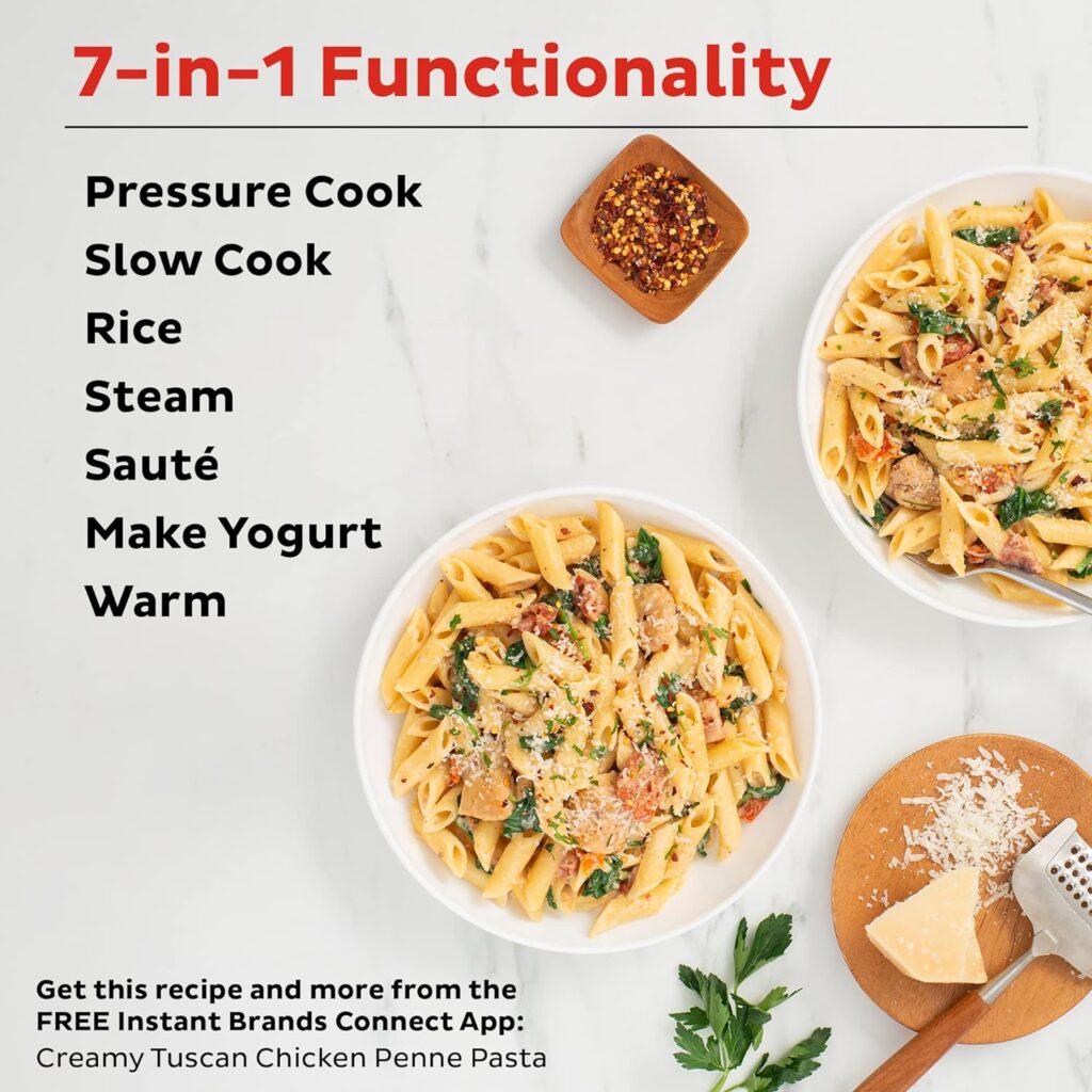 Instant Pot Duo 7-in-1 Electric Pressure Cooker, Slow Cooker, Rice Cooker, Steamer, Sauté, Yogurt Maker, Warmer Sterilizer, Includes App With Over 800 Recipes, Stainless Steel, 8 Quart