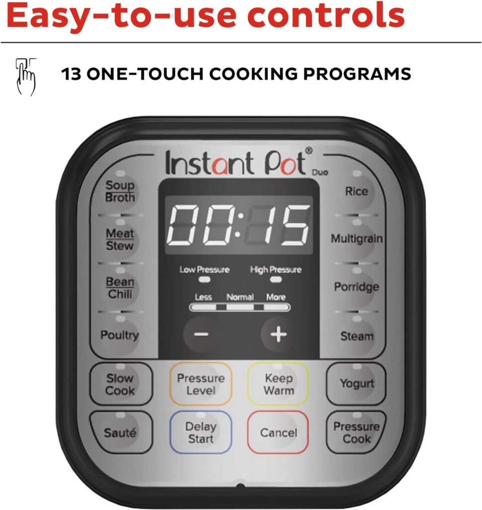 Instant Pot Duo 7-in-1 Electric Pressure Cooker, Slow Cooker, Rice Cooker, Steamer, Sauté, Yogurt Maker, Warmer Sterilizer, Includes App With Over 800 Recipes, Stainless Steel, 8 Quart