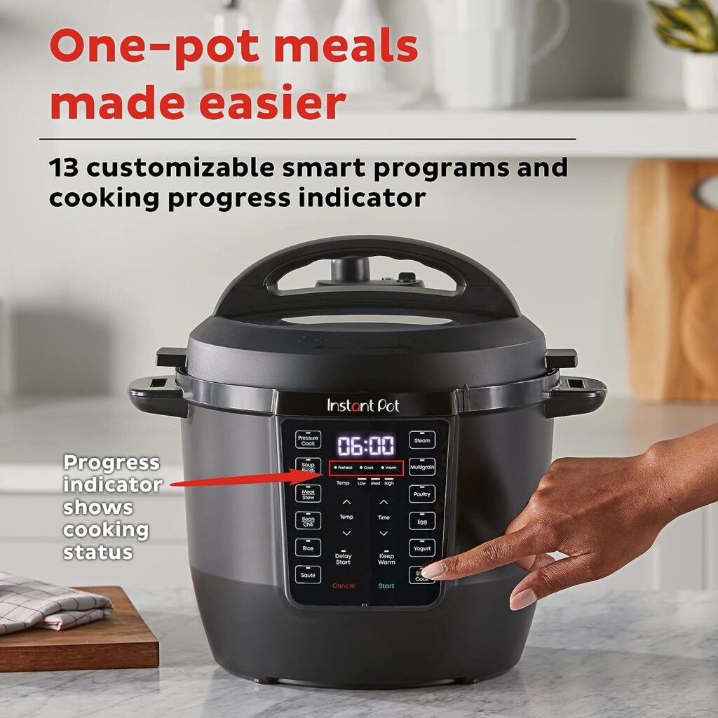 Instant Pot RIO, 7-in-1 Electric Multi-Cooker, Pressure Cooker, Slow Cooker, Rice Cooker, Steamer, Sauté, Yogurt Maker, Warmer, Includes App With Over 800 Recipes, 6 Quart