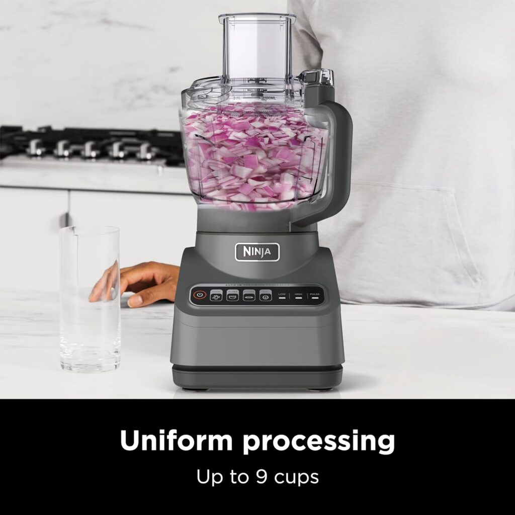 Ninja BN601 Professional Plus Food Processor, 1000 Peak Watts, 4 Functions for Chopping, Slicing, Purees  Dough with 9-Cup Processor Bowl, 3 Blades, Food Chute  Pusher, Silver Ninja BN601 Professional Plus Food Processor, 1000 Peak Watts, 4 Functions for Chopping, Slicing, Purees  Dough with 9-Cup Processor Bowl, 3 Blades, Food Chute  Pusher, Silver