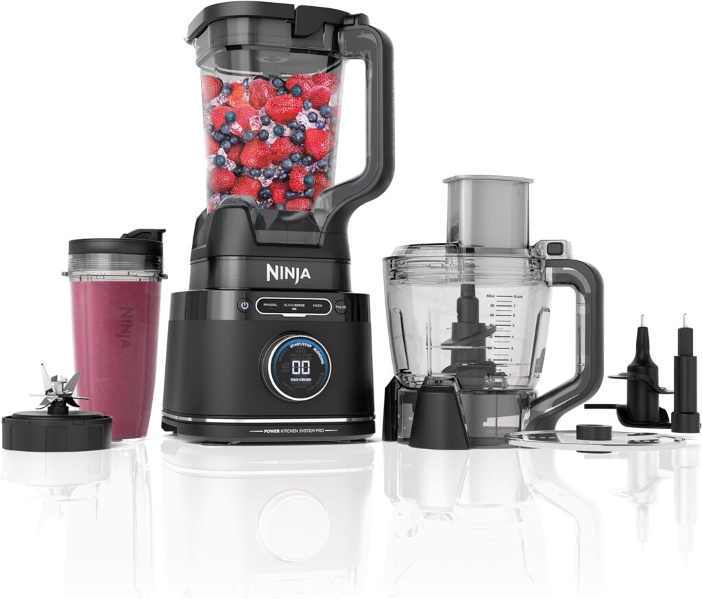 Ninja TB401 Detect Kitchen System Power Blender + Processor Pro, BlendSense Technology, Blender, Chopping  Smoothies, 1800 Peak Watts, 72 oz. Pitcher, 64 oz. Food Processor, 24 oz. To-Go Cup, Black Ninja TB401 Detect Kitchen System Power Blender + Processor Pro, BlendSense Technology, Blender, Chopping  Smoothies, 1800 Peak Watts, 72 oz. Pitcher, 64 oz. Food Processor, 24 oz. To-Go Cup, Black