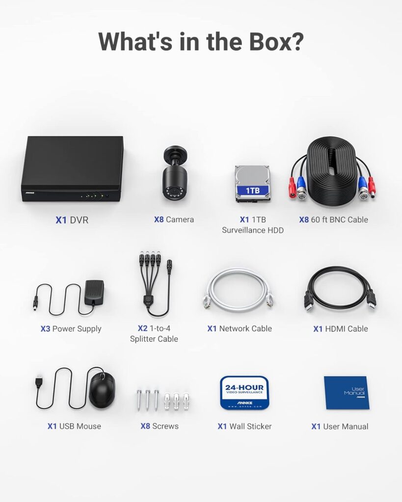 ANNKE 3K Lite Security Camera System Outdoor with AI Human/Vehicle Detection, 8CH H.265+ DVR and 8 x 1920TVL 2MP IP66 Home CCTV Cameras, Smart Playback, Email Alert with Images, 1TB Hard Drive - E200 ANNKE 3K Lite Security Camera System Outdoor with AI Human/Vehicle Detection, 8CH H.265+ DVR and 8 x 1920TVL 2MP IP66 Home CCTV Cameras, Smart Playback, Email Alert with Images, 1TB Hard Drive - E200