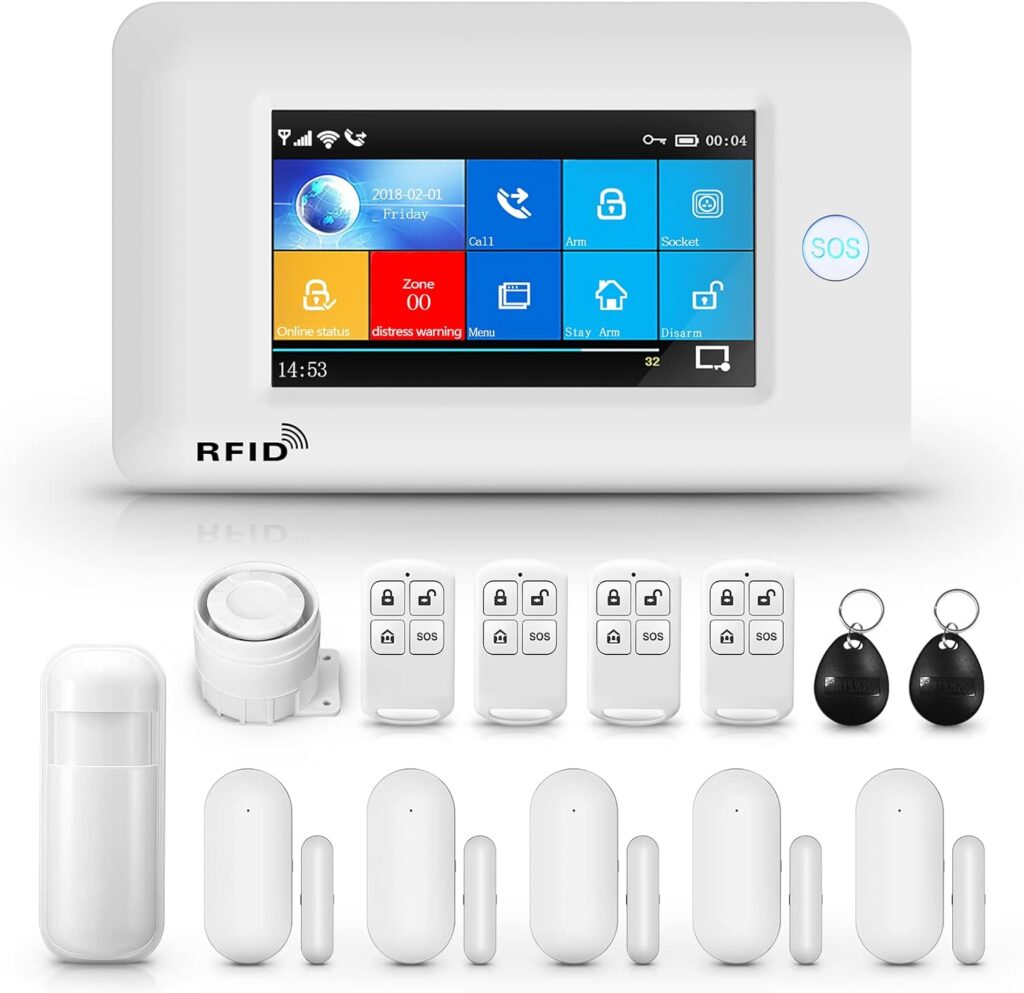 Clouree WiFi Home Alarm System, 4G/3G/2G GSM Smart Home Security Alarm Kit with Siren, PIR Motion Sensor, Remote Controls, Window/Door Sensor (13 Pieces) Clouree WiFi Home Alarm System, 4G/3G/2G GSM Smart Home Security Alarm Kit with Siren, PIR Motion Sensor, Remote Controls, Window/Door Sensor (13 Pieces)