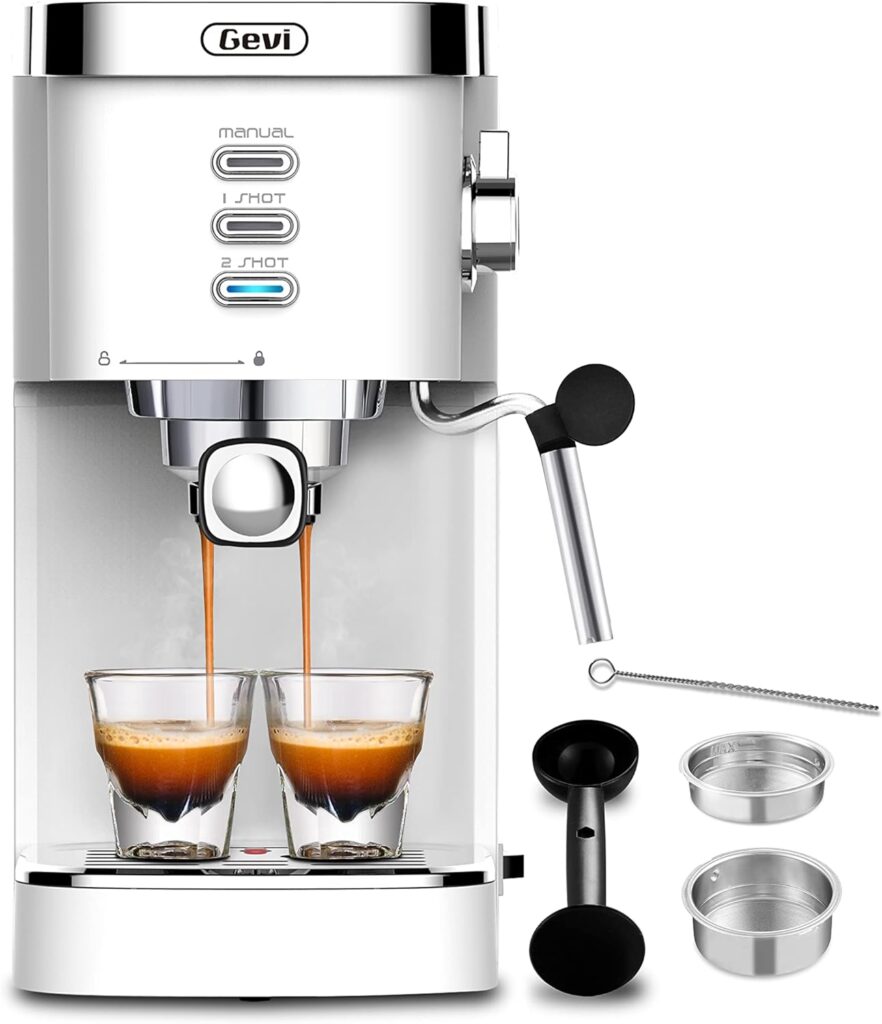 Gevi Espresso Machine 20 Bar, Professional Espresso Maker with Milk Frother Steam Wand, Compact Semi-Automatic Espresso Machines for Cappuccino, Latte Gevi Espresso Machine 20 Bar, Professional Espresso Maker with Milk Frother Steam Wand, Compact Semi-Automatic Espresso Machines for Cappuccino, Latte
