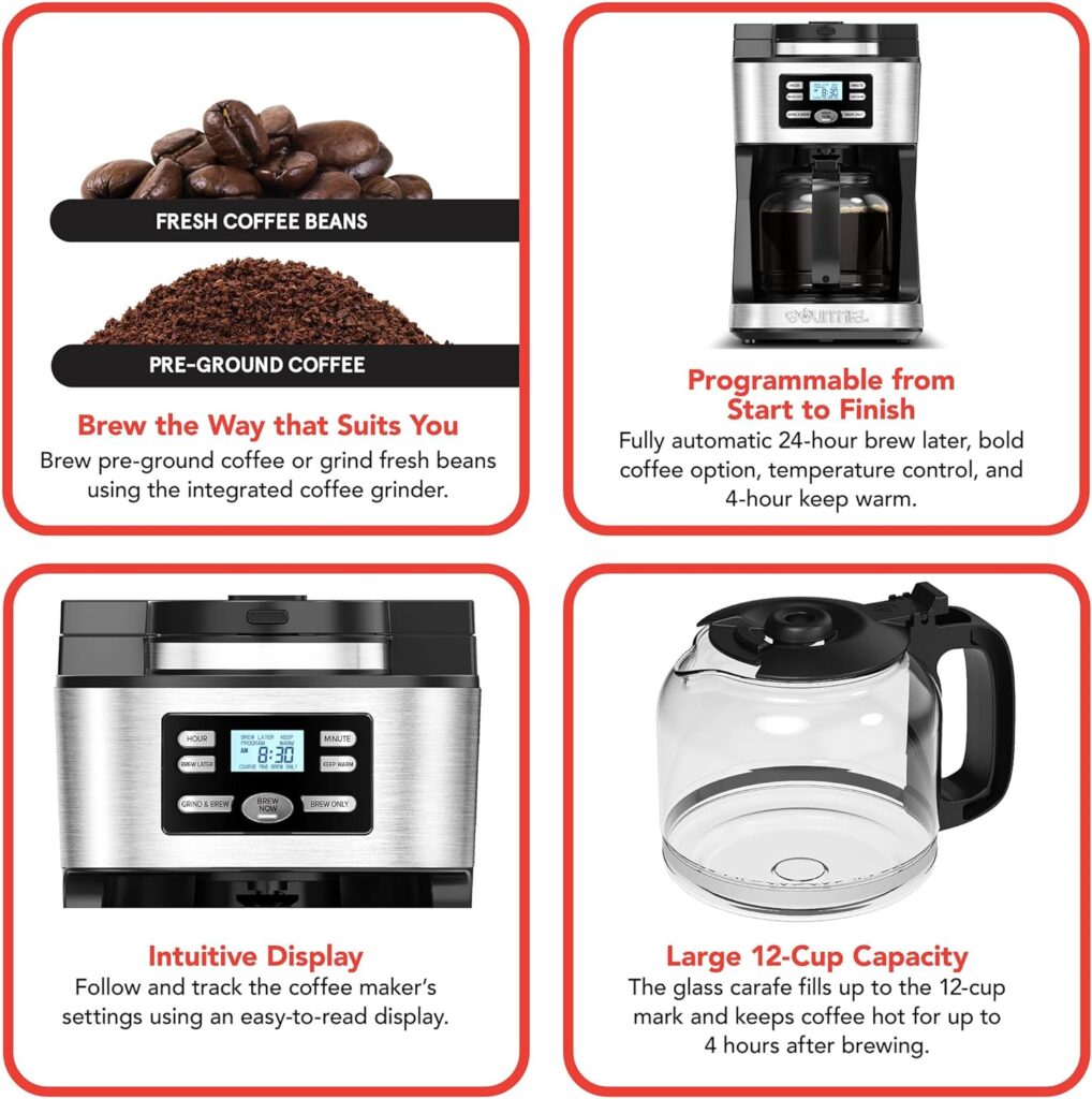 Gourmia 15-Bar Espresso Maker with Powerful Frothing Wand with 1.2L Removable Water Reservoir Gourmia 15-Bar Espresso Maker with Powerful Frothing Wand with 1.2L Removable Water Reservoir
