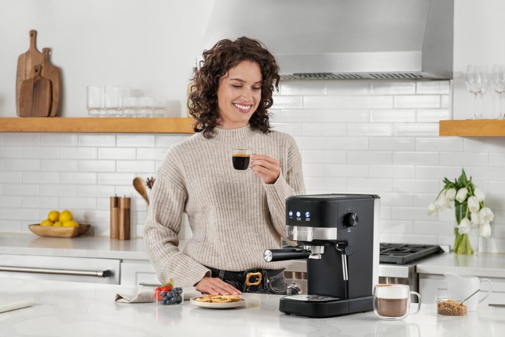 Gourmia 15-Bar Espresso Maker with Powerful Frothing Wand with 1.2L Removable Water Reservoir Gourmia 15-Bar Espresso Maker with Powerful Frothing Wand with 1.2L Removable Water Reservoir