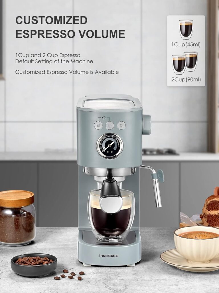 Ihomekee Espresso Machine Coffee Makers, 15 Bar Cappuccino Machines with Milk Frother for Espresso/Cappuccino/Latte/Mocha for Home Brewing - CM6927 Ihomekee Espresso Machine Coffee Makers, 15 Bar Cappuccino Machines with Milk Frother for Espresso/Cappuccino/Latte/Mocha for Home Brewing - CM6927