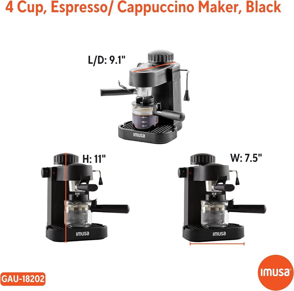 IMUSA USA GAU-18202 4 Cup Espresso/Cappuccino Maker,Black IMUSA USA GAU-18202 4 Cup Espresso/Cappuccino Maker,Black