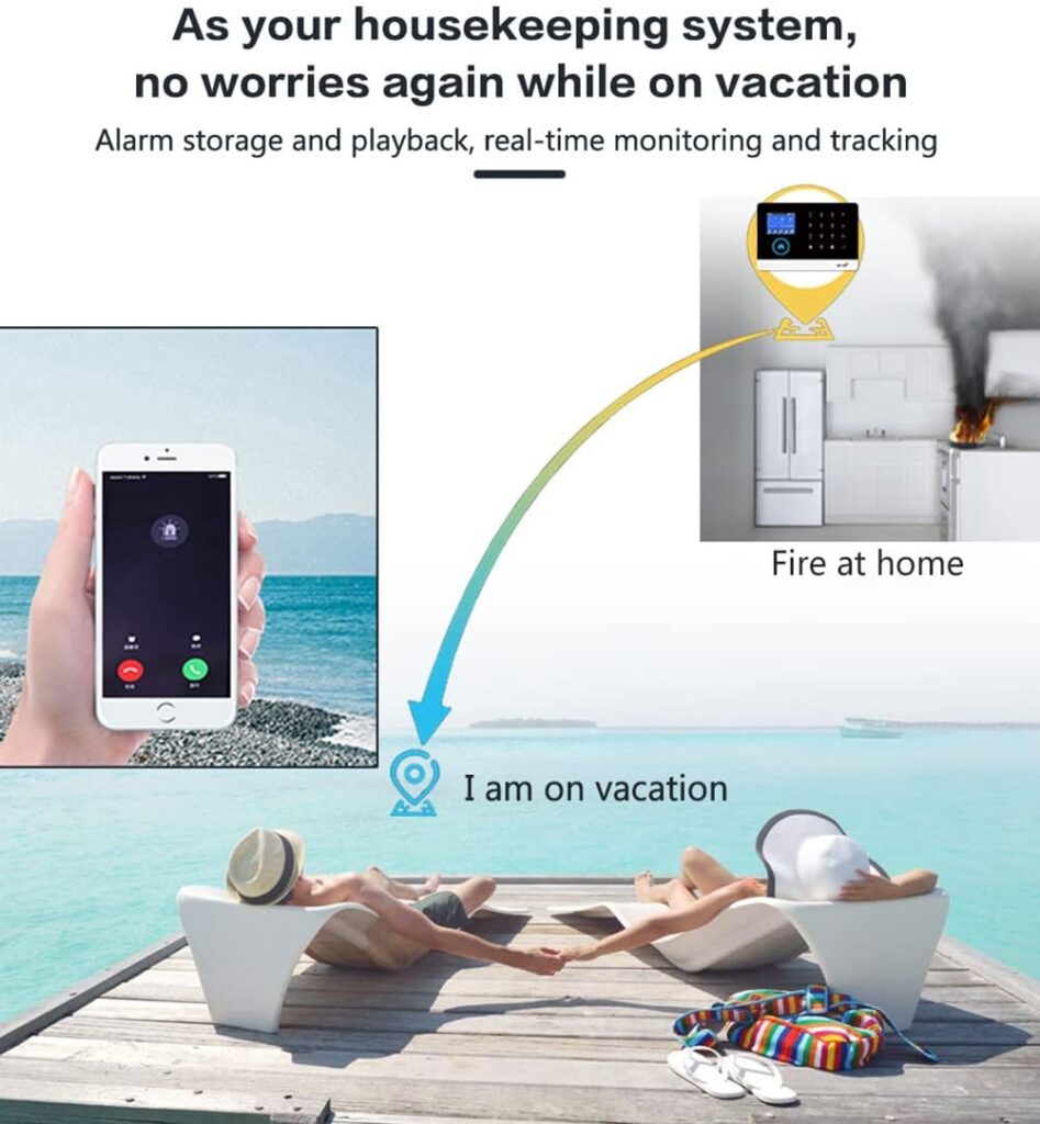 Wireless WiFi Smart Home Security DIY Alarm System with Motion Detector,Notifications with app,Door/Window Sensor, Siren,Compatible with Alexa,NO Monthly Fees Wireless WiFi Smart Home Security DIY Alarm System with Motion Detector,Notifications with app,Door/Window Sensor, Siren,Compatible with Alexa,NO Monthly Fees