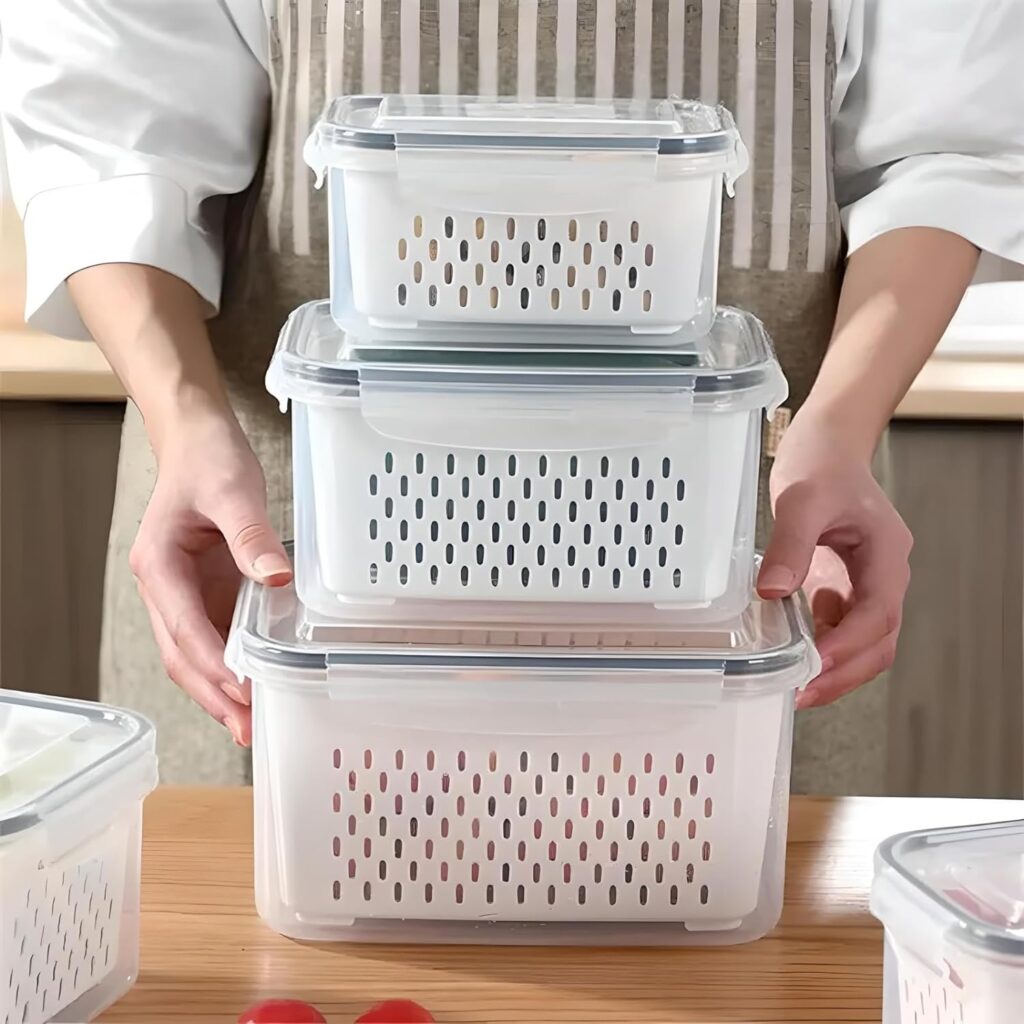 3 Pack Fruit Storage Containers for Fridge with Removable Colander, Airtight Food Storage Containers with Lids, Fresh Produce Fridge Organizer Bins, Fruit Vegetable Kitchen Organizers and Storage 3 Pack Fruit Storage Containers for Fridge with Removable Colander, Airtight Food Storage Containers with Lids, Fresh Produce Fridge Organizer Bins, Fruit Vegetable Kitchen Organizers and Storage