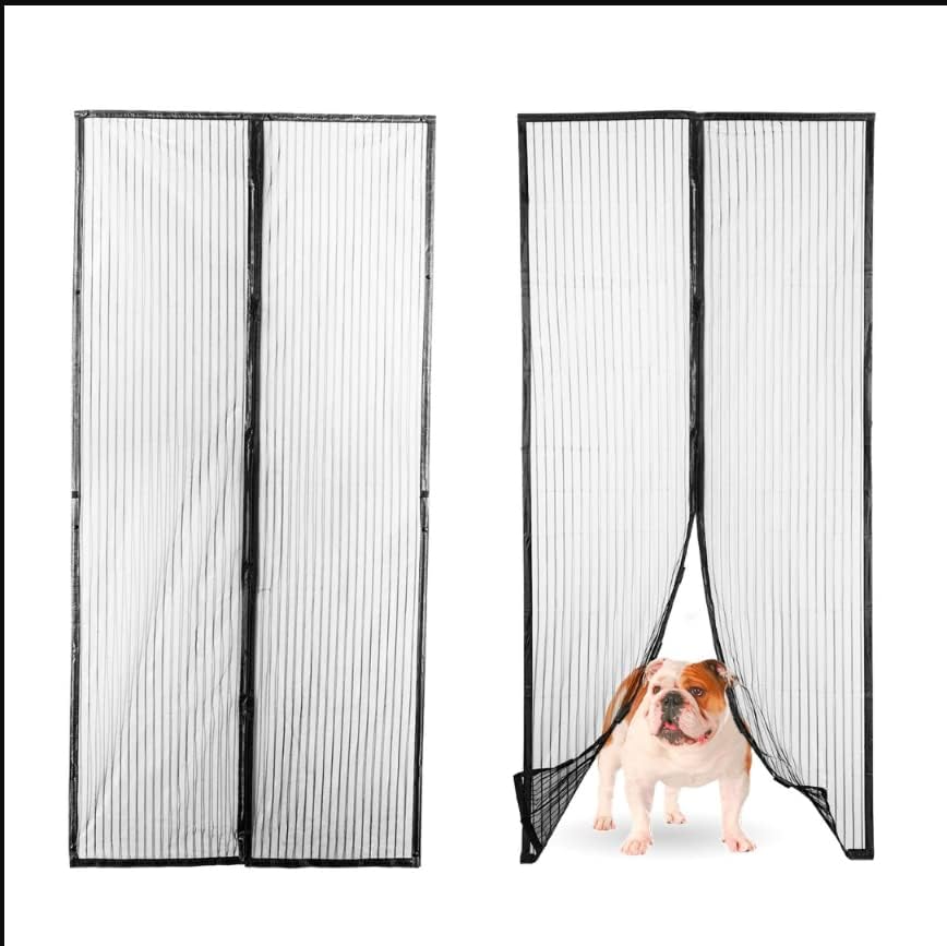 Lexi Home Magnetic Screen Door, Folding Door, Mosquito Net, Door Cover, Pet Screen with Magnets, Magnet Closure, Heavy Duty Mesh Partition, Great for Patio, Kid Friendly, 39 x 83