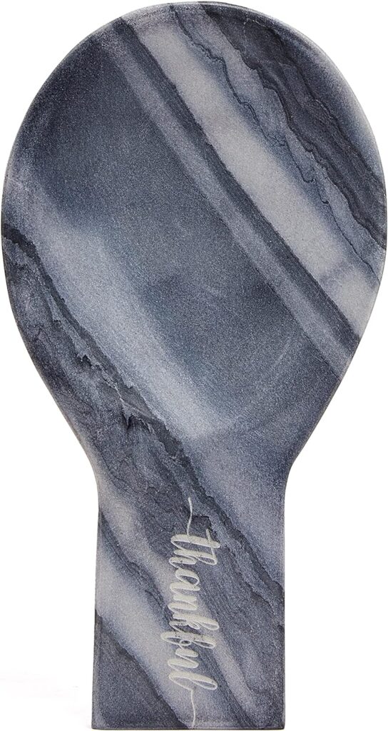 Lexi Home Marble Thankful Engraved 10 Spoon Rest