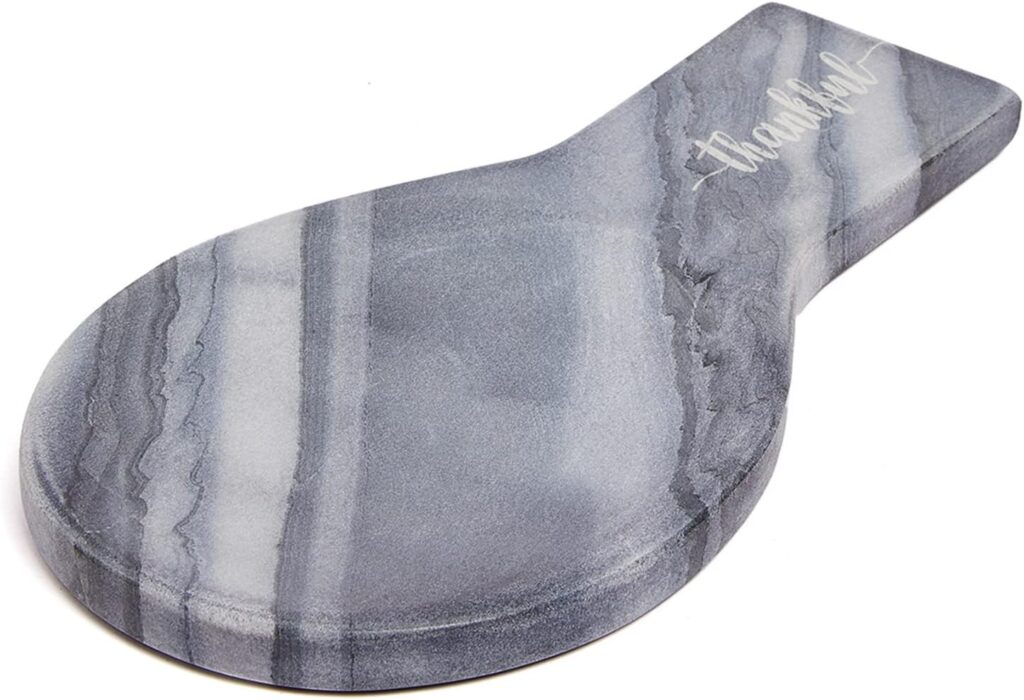 Lexi Home Marble Thankful Engraved 10 Spoon Rest