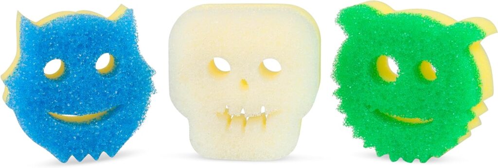 Scrub Daddy Scrub Mommy - Dish Scrubber + Non-Scratch Cleaning Sponges Kitchen, Bathroom + Multi-Surface Safe - Dual-Sided Dish Sponges for Scrubbing + Wiping Spills (3 Count) - Online Exclusive