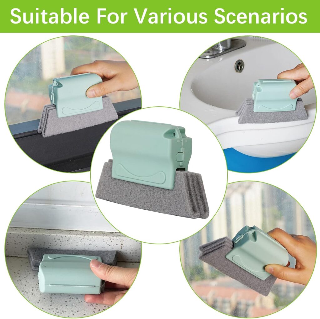 Trycooling Hand-held Groove Gap Cleaning Tools Door Window Track Kitchen Cleaning Brushes (Random Color-Blue, Green, Pink) (1 Pc)
